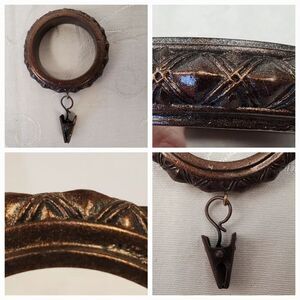 🔸️NWT India Ink Hensley Tuscan Bronze Decorative Drapery Clip Rings Set of 14